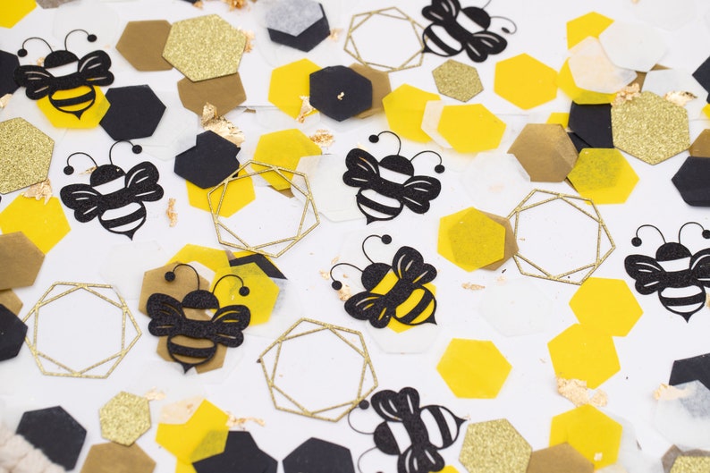 Bee Gender Reveal Bee Baby Shower Bee Gender Neutral Baby Shower Decorations Boy Baby Shower Confetti Baby Shower Girl