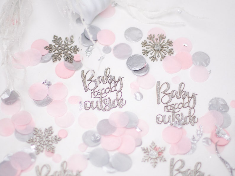Baby Its Cold Outside Baby Shower, Winter Wonderland, Snowflake Confetti, Winter Onederland, Winter Gender Reveal, Winter Baby Shower