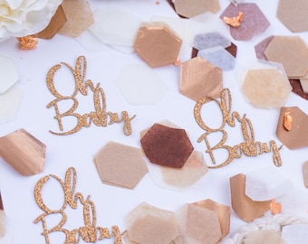 Oh Baby, Babyshower-konfetti, Boho Babyshower, Borddekorationer för Babyshower, Könsneutral Babyshower, Borddekorationer för Babyshower-efterrätt