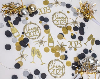 New Years Eve Decorations, 2024, Happy New Year, Glitter Confetti, Centerpiece, Bubbly Bar, Party Decorations, C2024