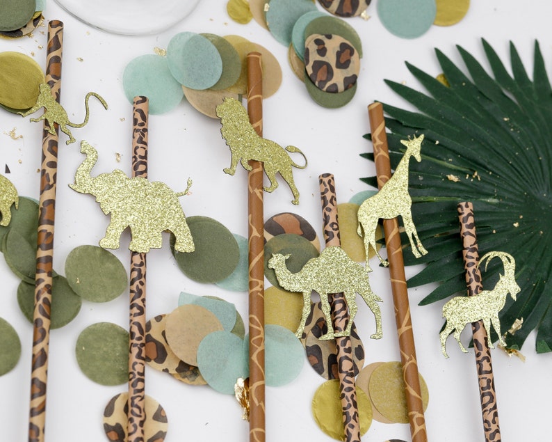 Safari Baby Shower, Wild One Birthday, Paper Straws, Jungle Party, Safari Theme Birthday, Safari Birthday Decorations, image 3