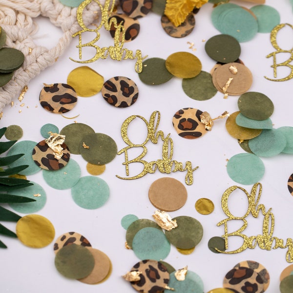 Safari Baby Shower Confetti, Jungle Baby Shower, Baby Boy Shower Decorations, Oh Baby, Baby Shower Decorations Leopard Print