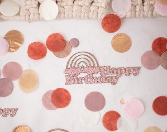 Boho Rainbow Birthday, Rainbow Party Decorations, Happy Birthday Confetti, Rainbow Birthday, Happy Birthday, Girl Birthday
