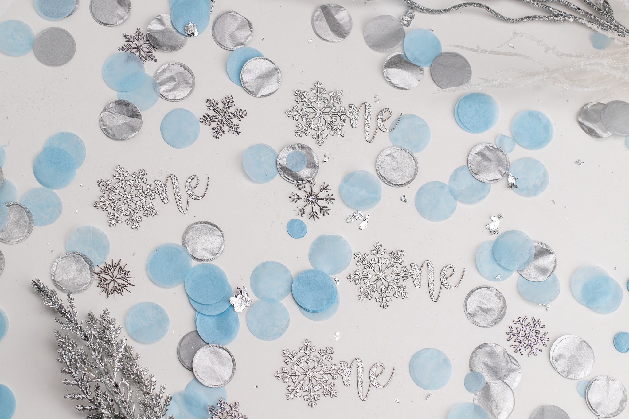 Winter Onederland Decorations Boy 1st Birthday Boy Snowflake Confetti Snowflake Decoration Blue and Silver Snowflake 1st