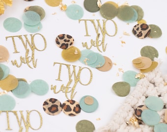 Two Wild, 2nd Birthday Boy, Safari Birthday Decorations, Confetti, Safari Theme Birthday