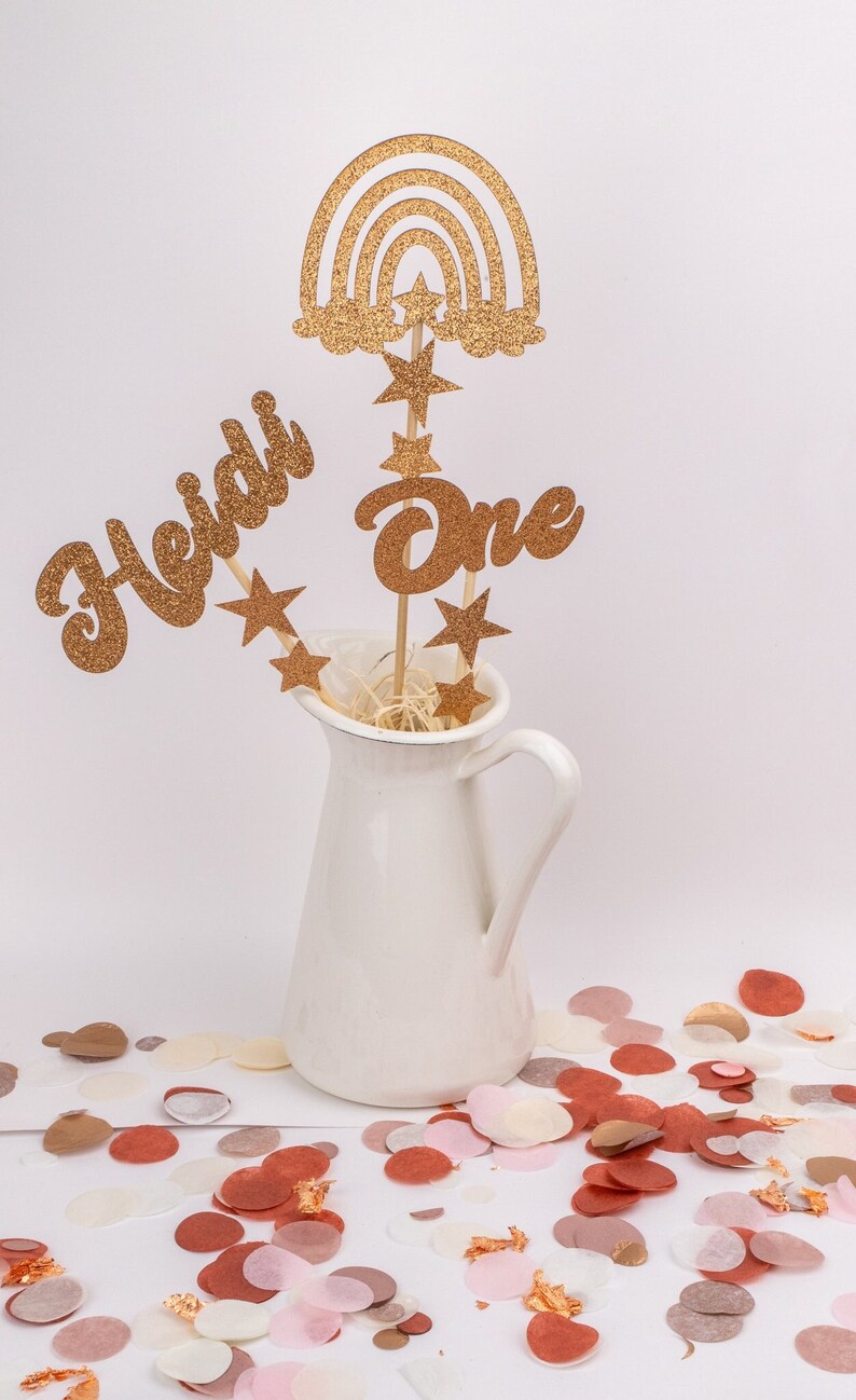 Rainbow Birthday Custom Centerpiece Boho Rainbow Personalized Birthday Centerpiece Rainbow Party Decorations 1st Birthday