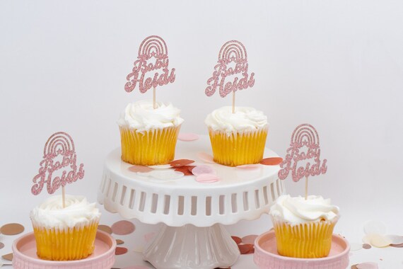 Rainbow Baby Shower, Custom Cupcake Toppers, Girl Baby Shower, Cupcake Toppers Personalized, Boho Rainbow, Baby Shower Cupcake toppers Il_570xn