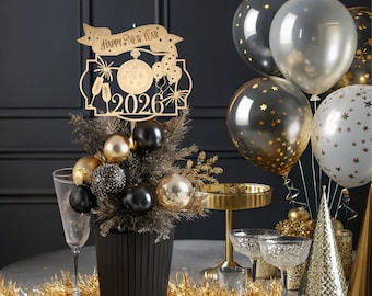 Felice Anno Nuovo 2026, Capodanno, Felice Anno Nuovo 2026, Ciao 2026, Vigilia di Capodanno, Decorazioni di Capodanno, Centrotavola per feste, Cin cin