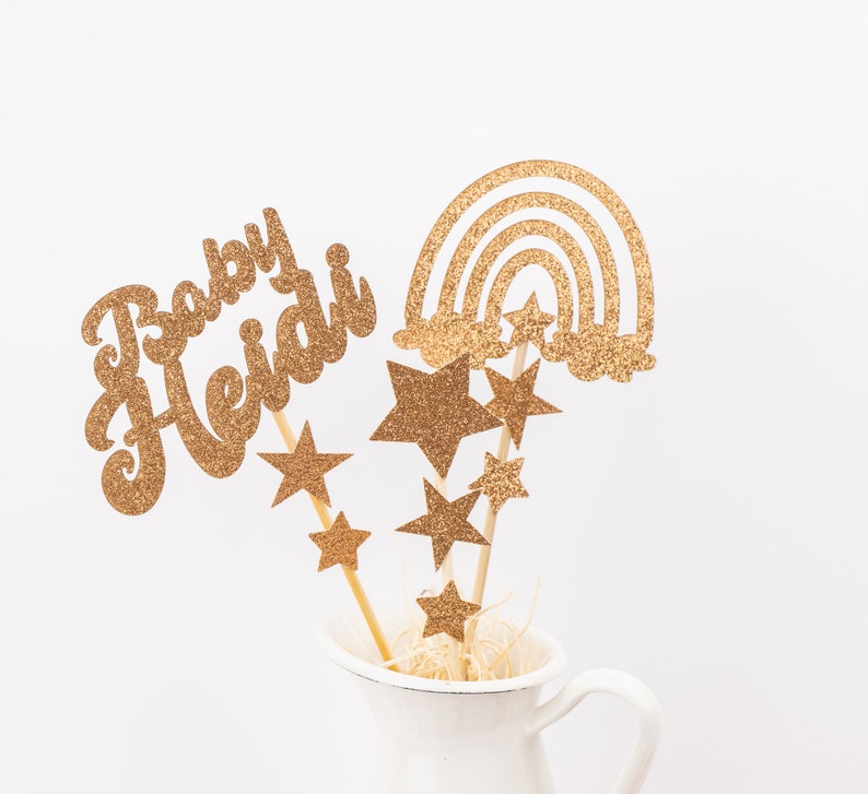 Rainbow Baby Shower Custom Centerpiece Boho Rainbow Baby Etsy