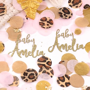 Baby Shower Safari, Compleanno Wild One, Baby Shower Jungle, Decorazioni per il compleanno Safari, Nome personalizzato, Festa nella giungla, Coriandoli personalizzati