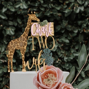 Two Wild Birthday, Custom Cake Topper, Safari 2nd Birthday, Jungle Theme Birthday Decorations, 2nd Birthday Girl or Boy, Party Decorations