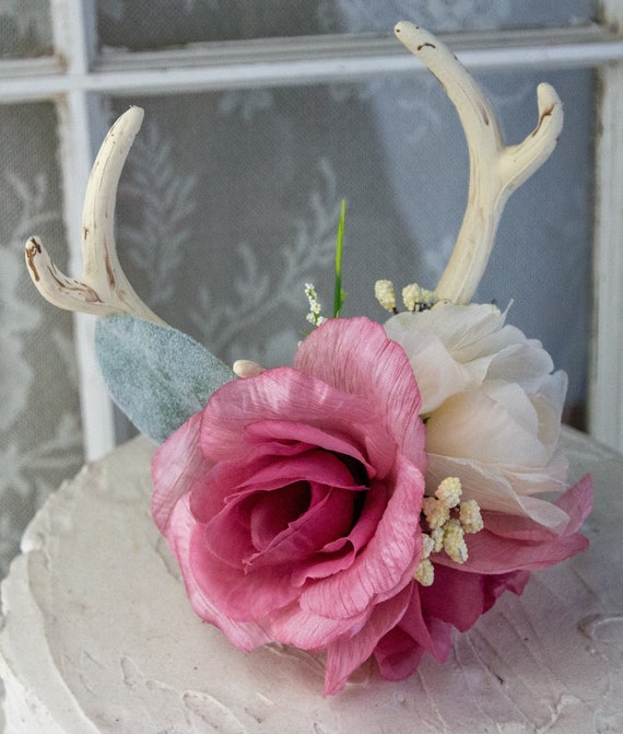 Woodland Baby Shower, Antler Cake Topper, Birthday Cake Topper, Baby Shower Cake Topper, Boho Baby Shower, Deer Cake Topper Il_570xn