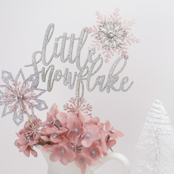 Centerpiece, Winter Wonderland Baby Shower, Winter Onederland, Pink Snowflake, Winter Gender Reveal, Winter Baby Shower