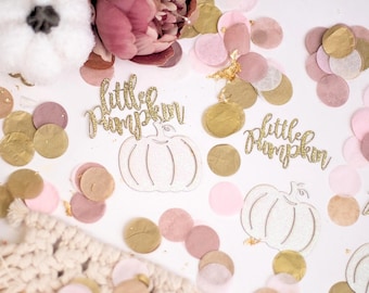 Little Pumpkin Baby Shower Confetti, Fall Baby Shower, Pink, Rose and Gold, Pink Pumpkin, Baby Shower Decorations Girl, Pumpkin Birthday
