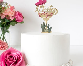 Fiesta Decorations, Custom Cake Topper, 40th Birthday Decorations, 30th Birthday Fiesta, 50 Birthday, Birthday Cake Topper, Margarita Party