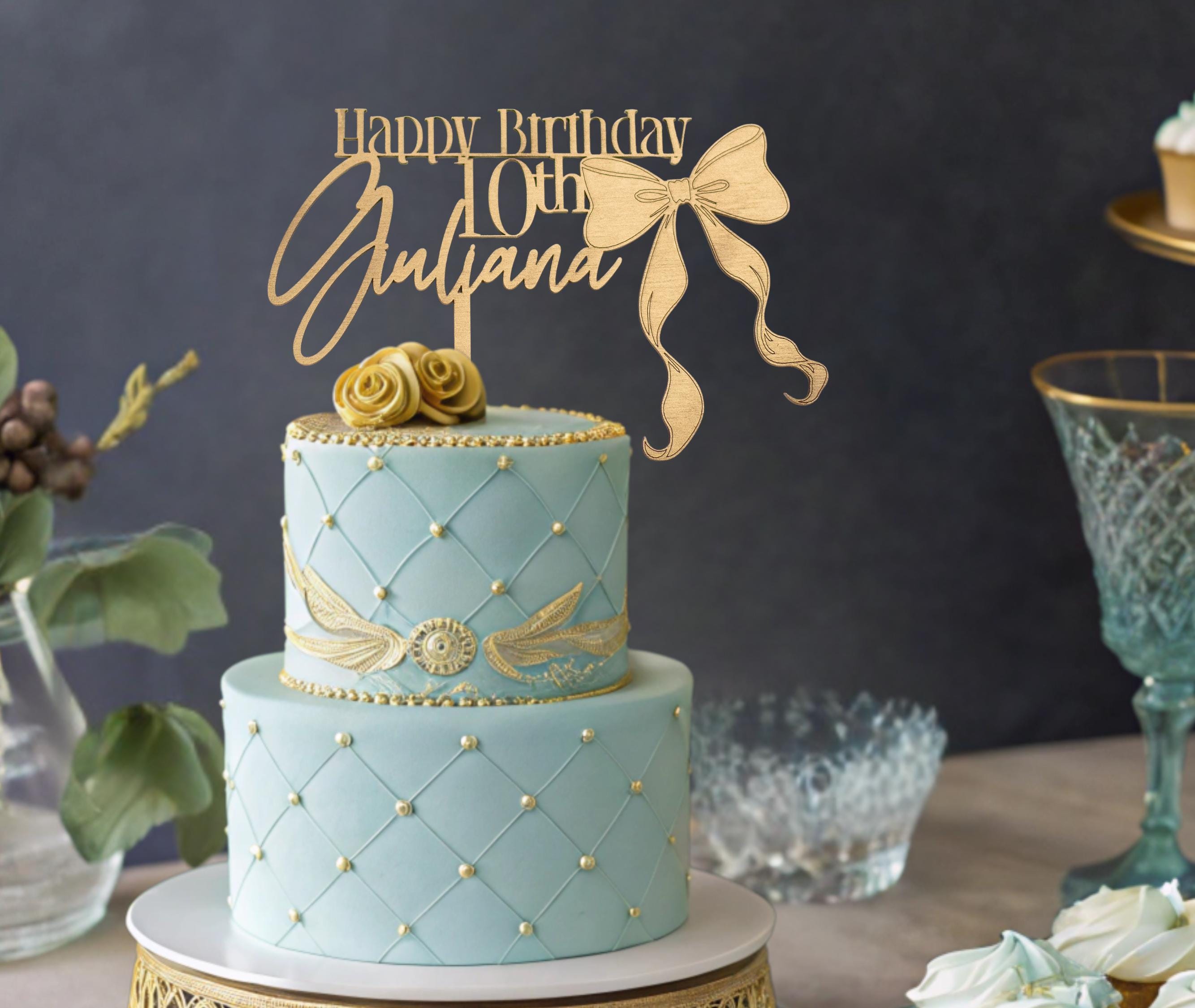 Happy Birthday Cake Topper, Birthday Custom Cake Topper Birthday Name ...