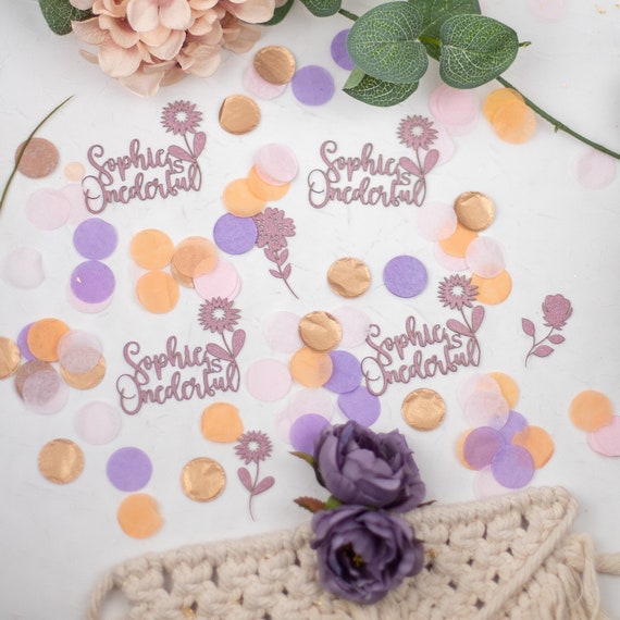 Custom Confetti, Wildflower First Birthday, Daisy First Birthday, Name Confetti, Onederful, First Birthday Party Decorations, Il_570xn
