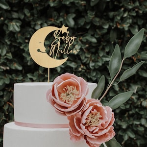 Baby Shower Cake Topper, Over the Moon Baby Shower, Twinkle Twinkle Little Star Baby Shower, Custom Cake Topper, Personalized Cake Topper