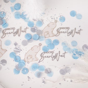 Decorazioni per baby shower We Can Bearly Wait, baby shower per bambini, coriandoli, orso polare, baby shower Winter Wonderland, rivelazione del sesso del bambino in inverno