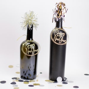 New Years Eve Decorations, Centerpiece, Mason Jar Tags, 2025, Happy New Year, New Year Party, Bubbly Bar, Party Supplies, Set of 6 Tags