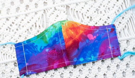 Face Mask Washable, Face Mask Made in the USA, Cotton Face Mask, Reusable Face Mask, Mask with Filter Pocket, Tie Die Il_570xn