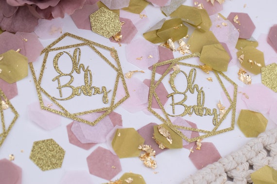 Baby Shower Decorations Girl , Oh Baby, Baby Shower Confetti, Boho