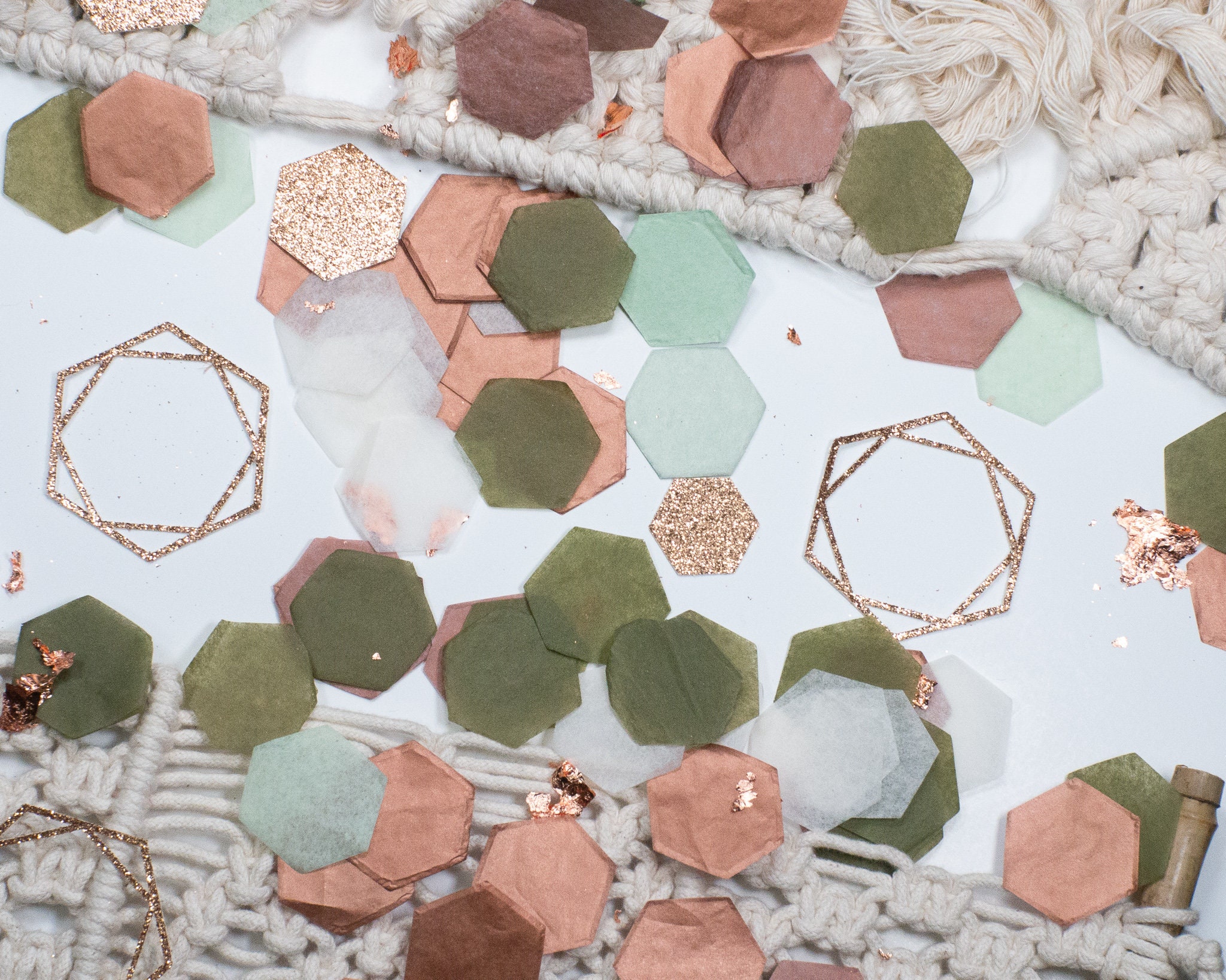 Boho Party Decor Greenery Baby Shower Party Decorations Boho Baby Shower Confetti Hexagon Gender Neutral Baby Shower