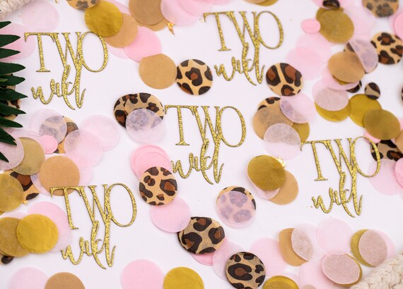 Two Wild, 2nd Birthday Girl, Pink Safari Birthday Decorations, Confetti, Safari Theme Birthday Il_570xn