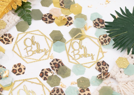 Safari Baby Shower, Jungle Baby Shower, Baby Boy Shower Decorations, Oh Baby, Baby Shower Confetti, Baby Shower Decorations Leopard Print Il_570xn