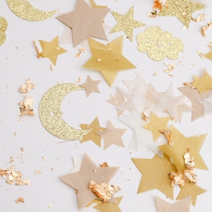 Twinkle Twinkle Little Star Baby Shower Decor, Over the Moon Baby Shower, Confetti, Gender Neutral Baby Shower Decorations,
