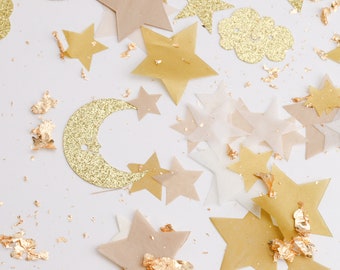 Twinkle Twinkle Little Star Baby Shower Decor, Over the Moon Baby Shower, Confetti, Gender Neutral Baby Shower Decorations,