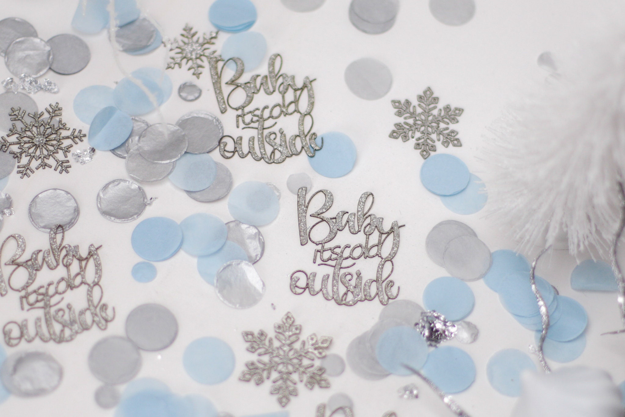 Baby Its Cold Outside Baby Shower Winter Wonderland Snowflake Confetti Winter Onederland Winter Gender Reveal Winter Baby