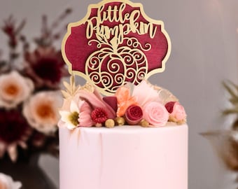 Adorno para tarta de baby shower de otoño, adorno para tarta de calabaza pequeña. Decoración de calabaza para baby shower, adorno para tarta de baby shower de otoño, adorno para tarta de baby shower