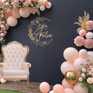 Customized Baby Shower Sign, Baby In Bloom Baby Shower Sign for Floral Baby Shower Decorations, Blooming Baby Shower Backdrop Decorations
