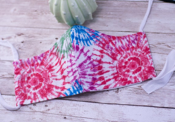 Tie Die Face Mask, Half Mask, Face Mask Adult, Mouth Mask, Face Mask with Filter Pocket, Cotton Face Mask, Face Mask Washable Il_570xn