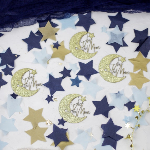 Moon and Stars Baby Shower, Twinkle Twinkle Little Star Gender Reveal, Over the Moon Baby Shower, Confetti, Baby Shower Decorations Boy Il_570xn
