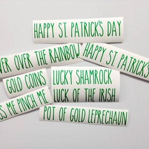 Set of St. Patrick&#39;s Day Vinyl Decals Rae Dunn Inspired Farmhouse Style
