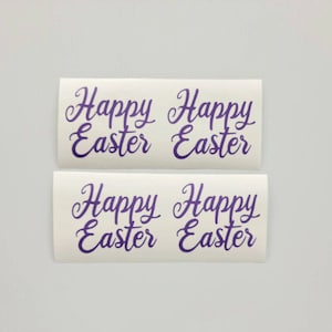 Set of 4 Happy Easter Vinyl Decals Stickers Easter Bunny Peter Cottontail Spring