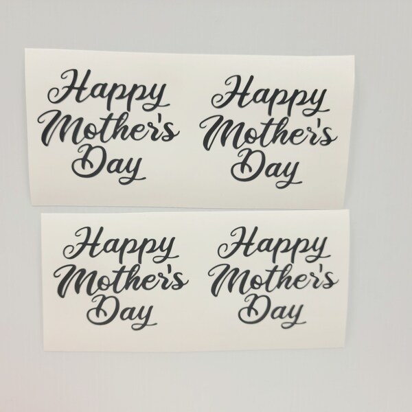 Set of 4 Script Happy Mother's Day Vinyl Decals Stickers