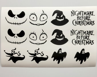 Set of 12 Halloween Christmas Vinyl Decals Stickers Ornaments Pumpkins Fall tumblers