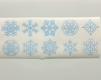 Set of 10 Snowflake Vinyl Decals Stickers Christmas Ornaments Farmhouse Tumblers