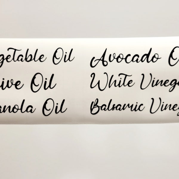 Oil and Vinegar Bottle Labels Vinyl Decal Sticker