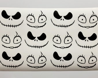 Set of 12 Halloween Christmas Vinyl Decals Stickers Ornaments Pumpkins Fall tumblers