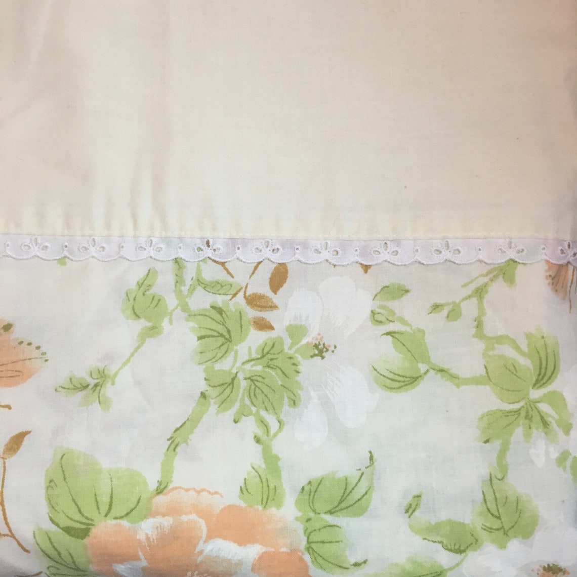 Vintage Sheet Twin Flat Sheet Muslin 50/50 Cotton/Poly Etsy