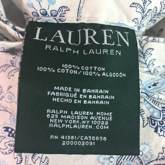 Vintage Sheet Ralph Lauren Twin Flat 100 Cotton Blue Etsy