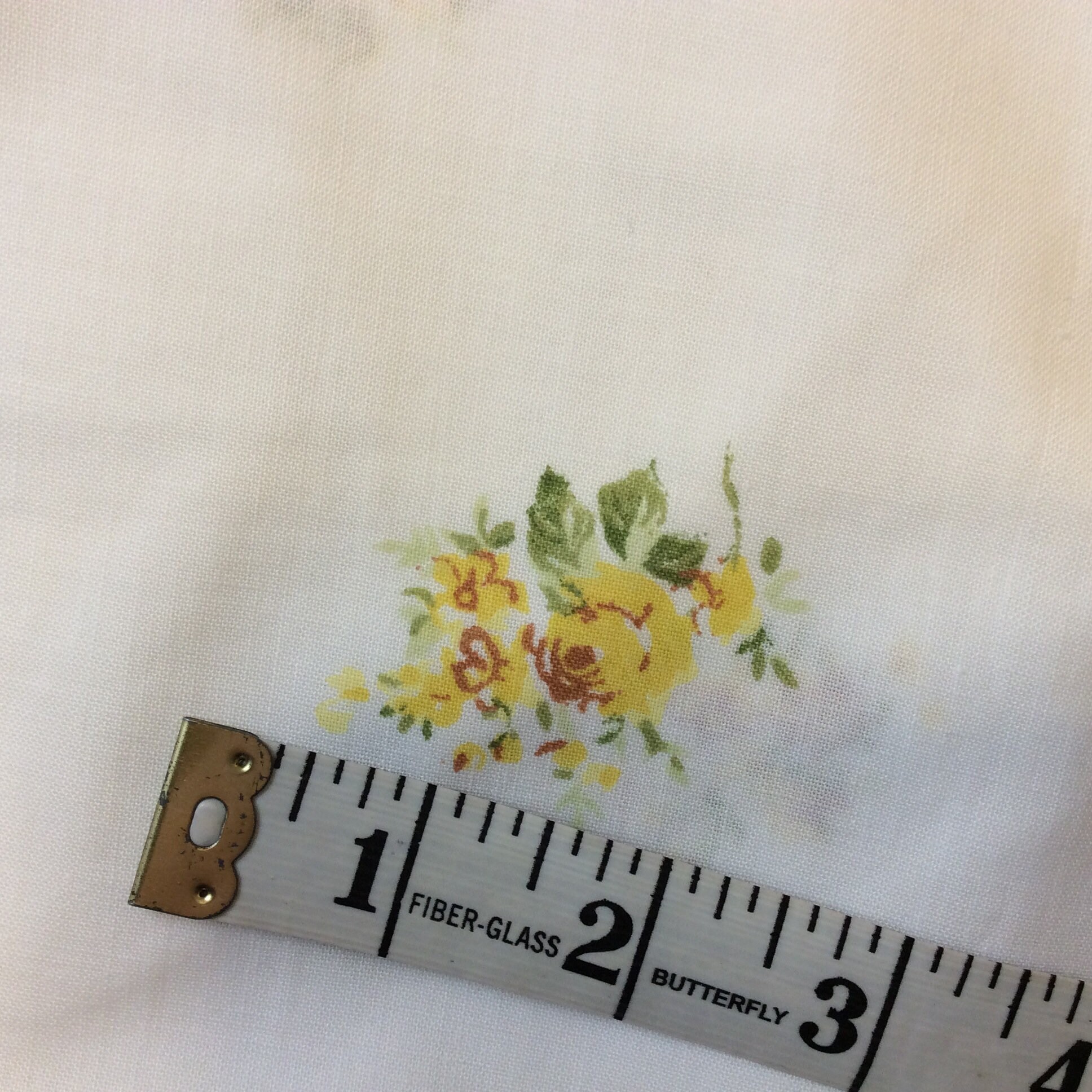 Vintage Sheet Full Flat White With Yellow Green Flowers - Etsy