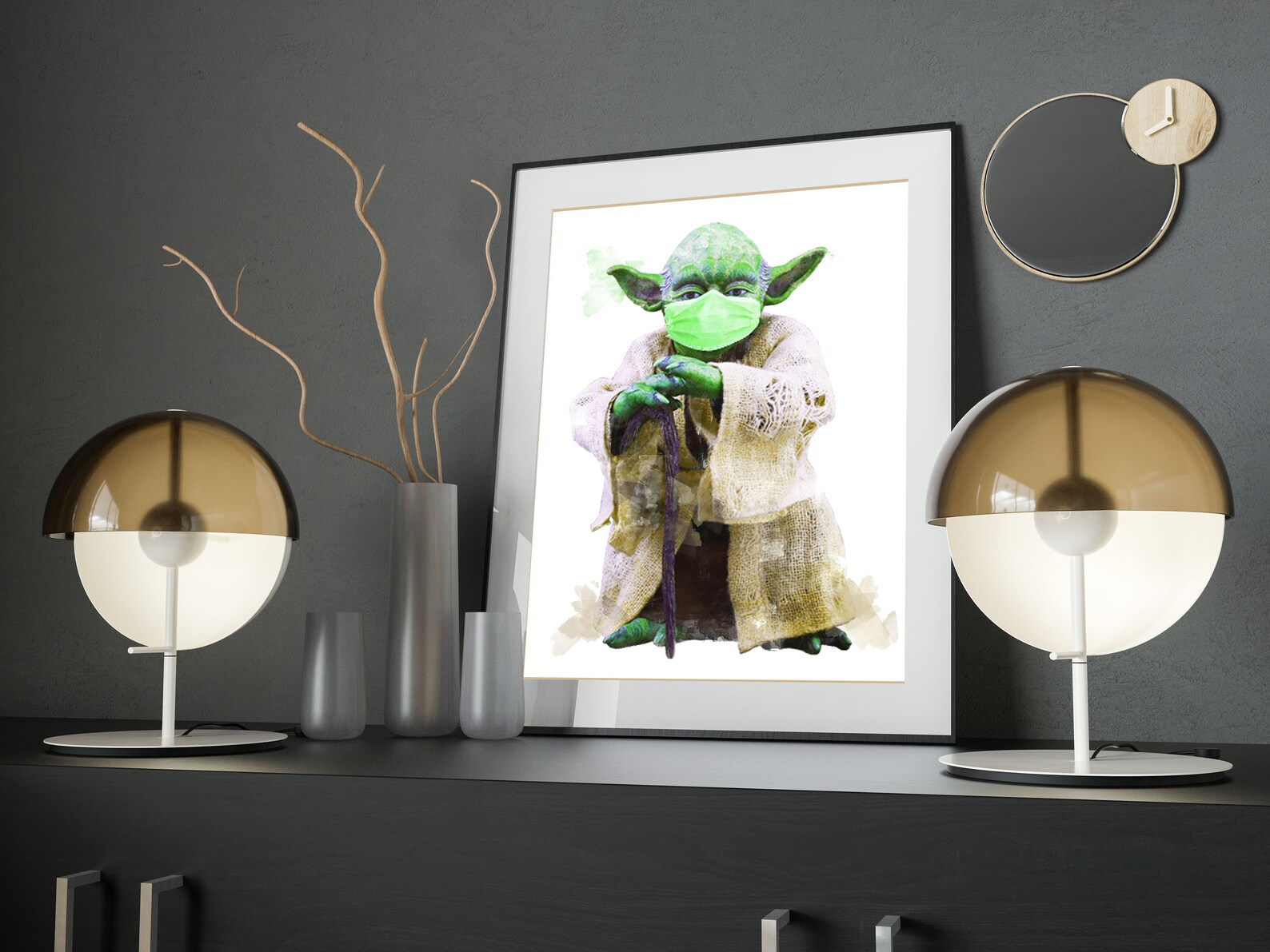 Jedi Master Yoda Wall Art Star Wars Yoda Art Print Star Wars Etsy