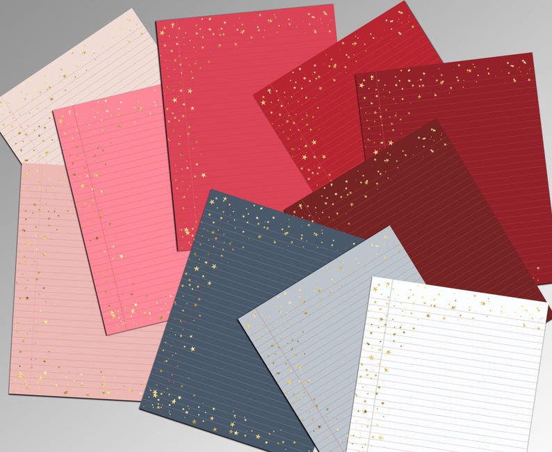 printable notebook paper digital lined paper digital etsy