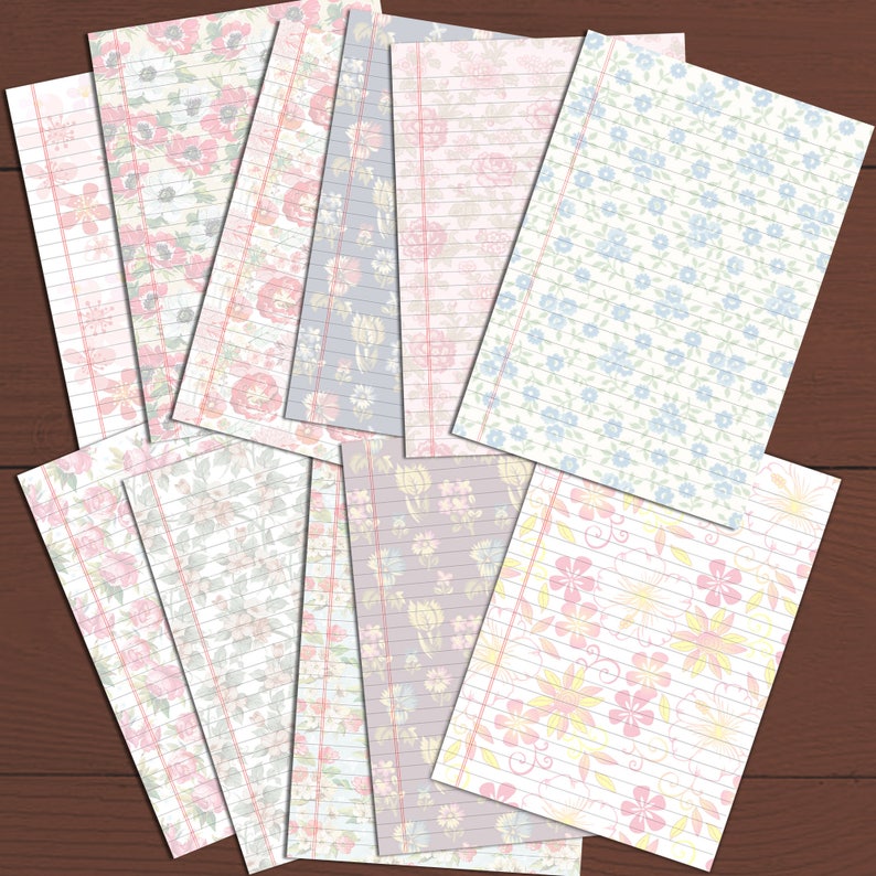 notebook paper digital notebook paper lined paper ruled etsy