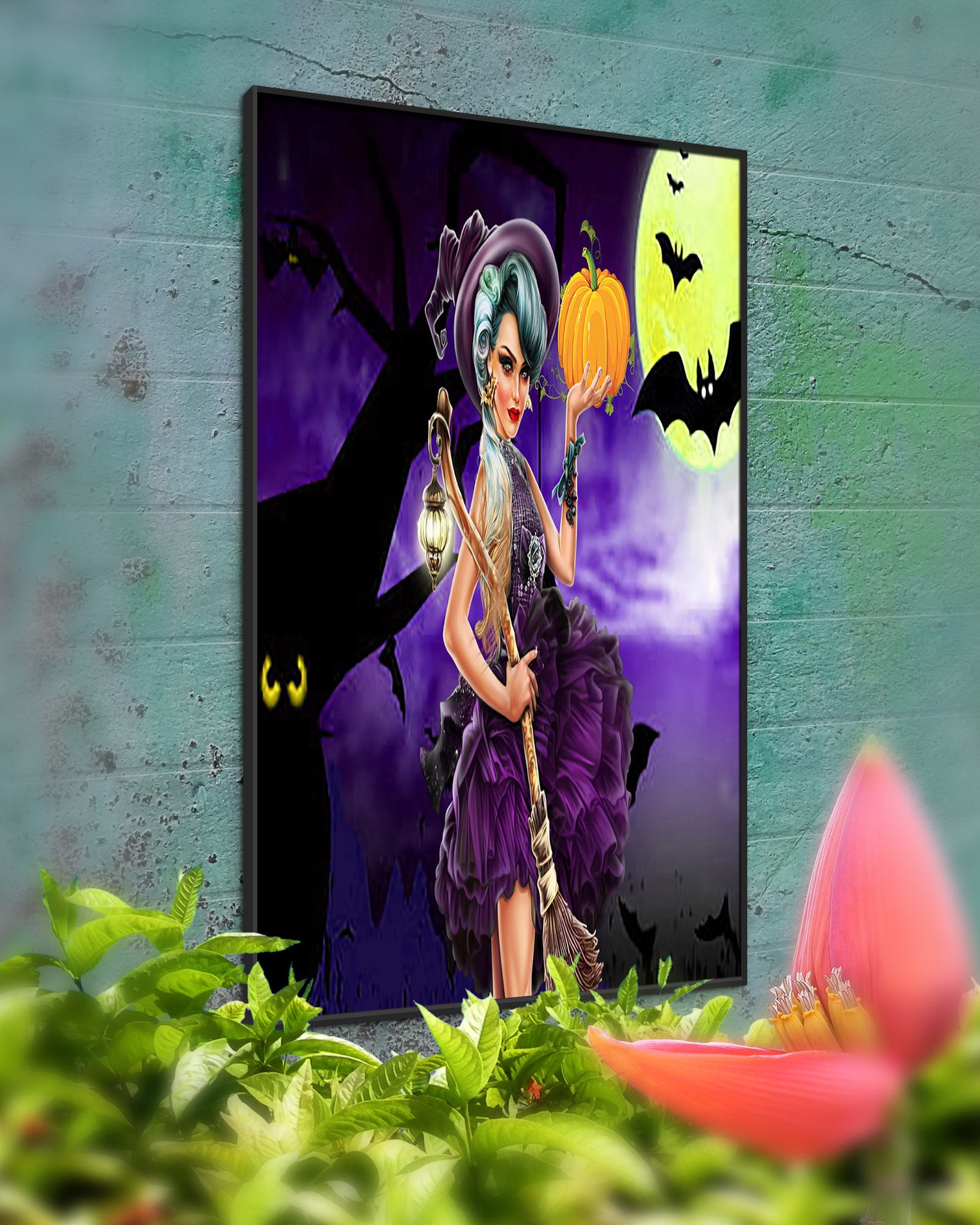 Cute Witch Wall Art Halloween Wall Art Printable Witch Wall Etsy
